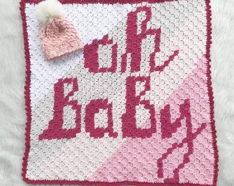 Crochet Baby Blanket Crochet "Oh Baby" Corner to Corner Graphagan Pattern