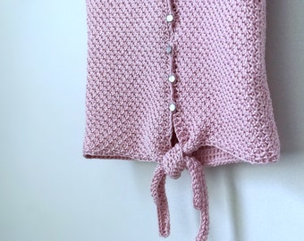 Crochet Tee Pattern Crochet Kid’s Patterns The Mini Tunisian Front Tie Top Tunisian Crocheting Pattern for Kid and Baby Sizes PDF