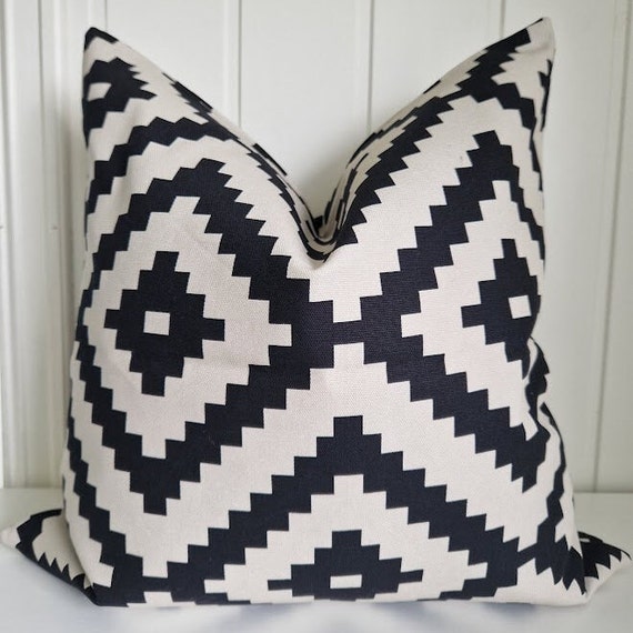 50x50 Cm 19 7x19 7 Inch Graphic Black and Beige Pillow cover for Decorative Pillow Etsy