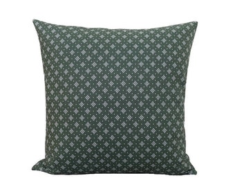 40x40 cm/ 15,7x15,7 inch green/ white minimal pattern pillow-cover, cotton