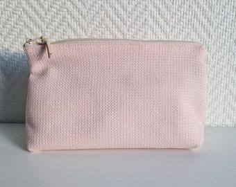 18 x 11 x 6 cm/ 7 x 4 inch pale pink makeup bag-Cosmetic bag-Toiletry bag, furnishing fabric