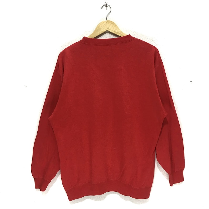 Vintage WORLD BEAR Red Crewneck Sweatshirt Sweater Jumper Polo Bear Basketball