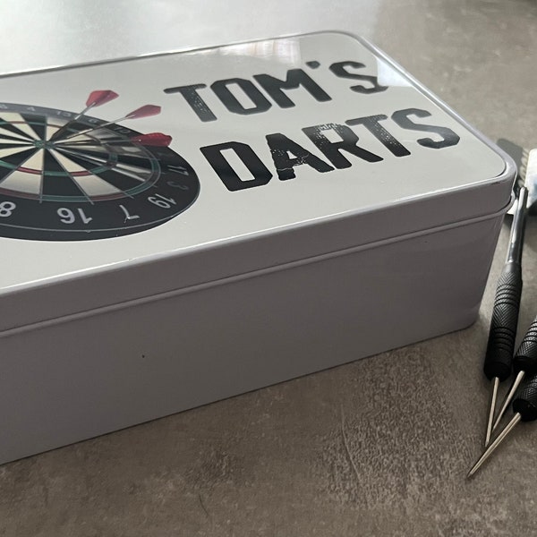 Darts personalised tin