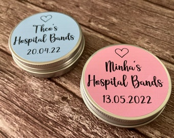 Baby hospital name bracelet/bands/tags/umbilical cord clip keepsake tin