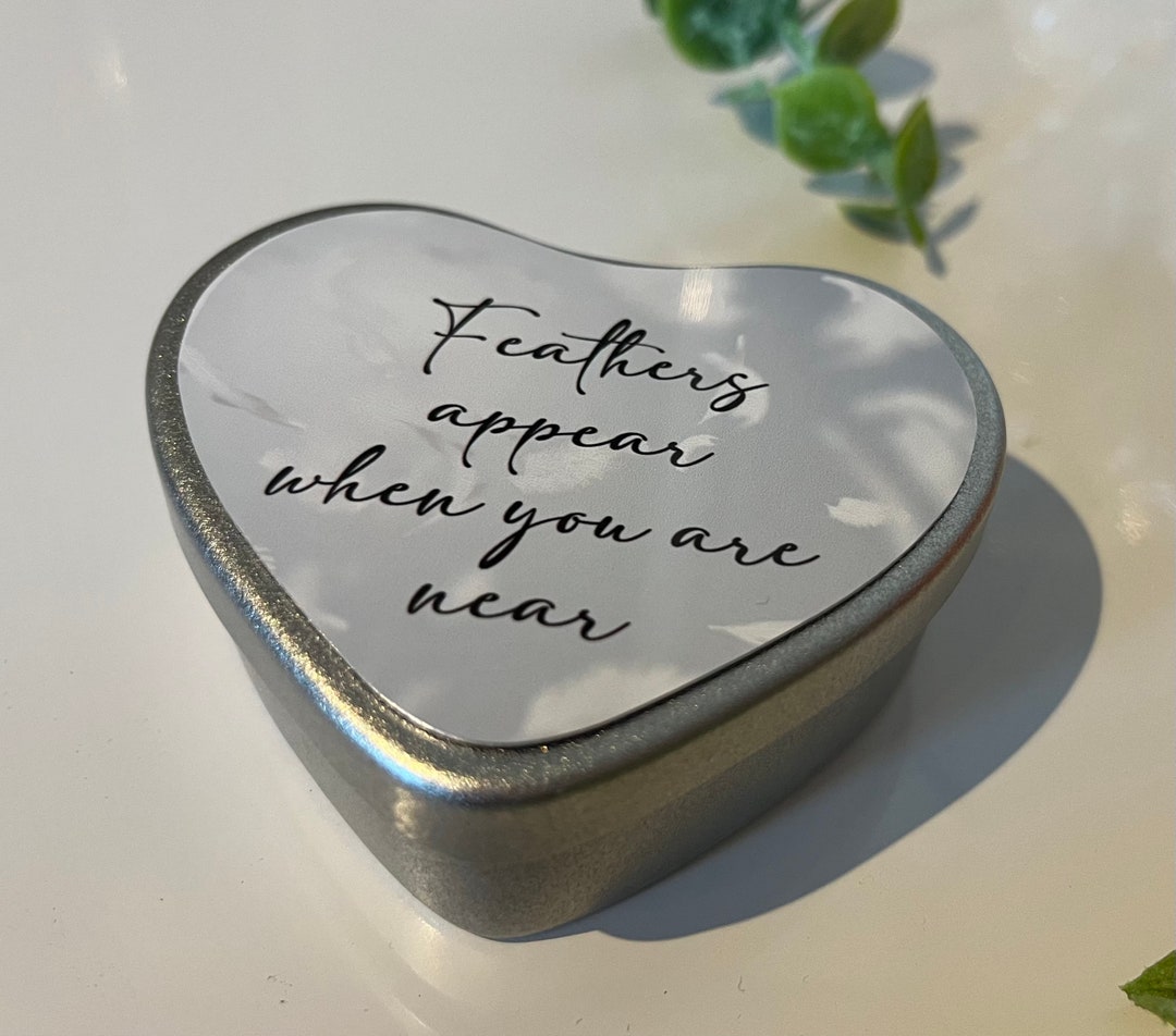 Memorial Tin Memory Box Feathers Appear When Loved Ones Etsy