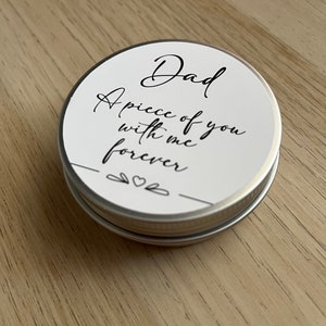 Lock of hair keepsake tin white