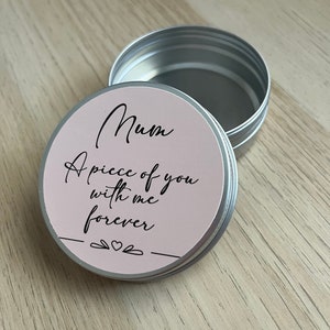 Lock of hair keepsake tin pink