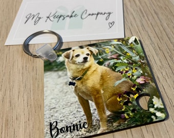 Personalised Pet Memorial Photo Keyring - Cat Dog Pet Loss  Bereavement Paw Prints Keychain Keepsake