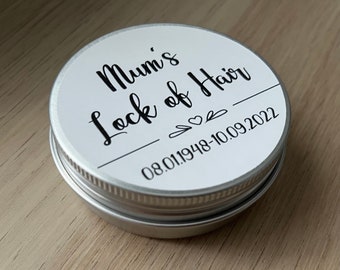 lock of hair keepsake tin