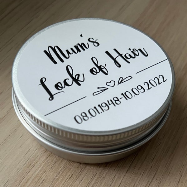 lock of hair keepsake tin