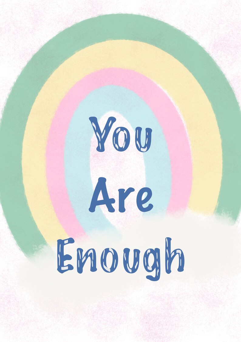 Printable Instant Print You Are Enough Rainbow Digital | Etsy