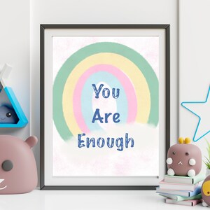 Printable Instant Print You Are Enough Rainbow Digital | Etsy