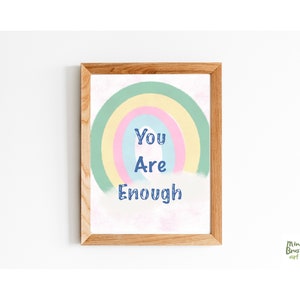 Printable Instant Print You Are Enough Rainbow Digital | Etsy