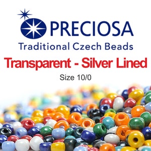 Preciosa Seed Beads size 10/0 Transparent Silver Lined Czech glass Rocailles for bead embroidery Round beads for craft High quality beads