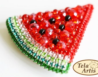 Jewelry making set Watermelon Beading Brooches Embroidery kit brooches Modern decoration Beaded Jewelry Handmade Seed bead Beadwork DIY