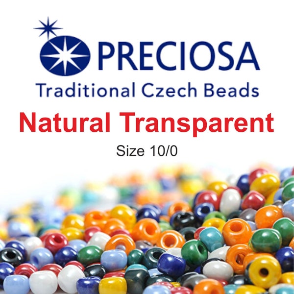 Preciosa Rocailles Größe 10/0 natürliche Transparente tschechische Glas Rocailles für Perlenstickerei Runde Perlen für Handwerk hochwertige Perlen