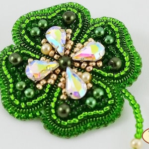 Jewelry making set Beading Brooches Kit for embroidery brooches Modern decoration Beaded Jewelry Handmade Fourleaf clover Seed bead Beadwork