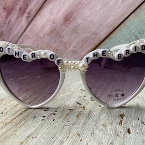 Mother of the Bride heart shaped sunglasses - Wedding/Hen party.