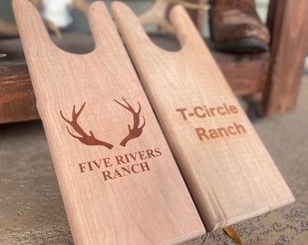 Custom Cherry Wood Boot Jacks| Cherry Wood Boot Jacks| Handmade in Texas| Great For Rodeo Gifts| Great For Graduation Gifts| Corporate Gifts