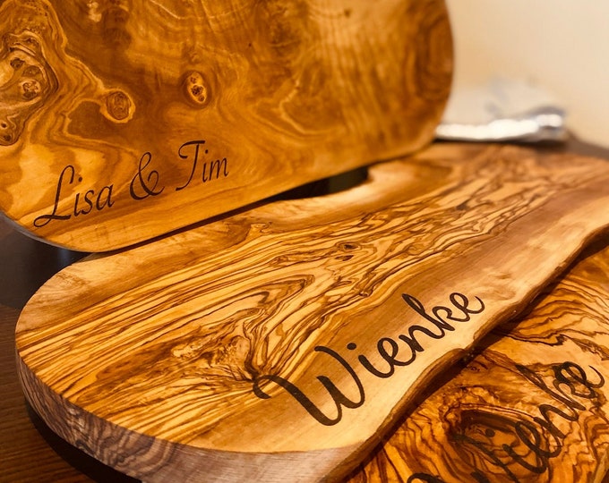Custom Name Olive Wood Cutting Boards| Customizable Cutting Board | Engraved Wood Charcuterie Boards| Wedding Gifts| Company Gifts