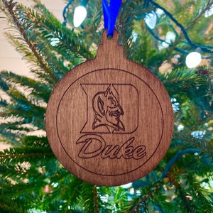 Duke University ornament| Blue Devil Christmas ornament| Wooden ornament| Custom college ornament| College Christmas ornaments