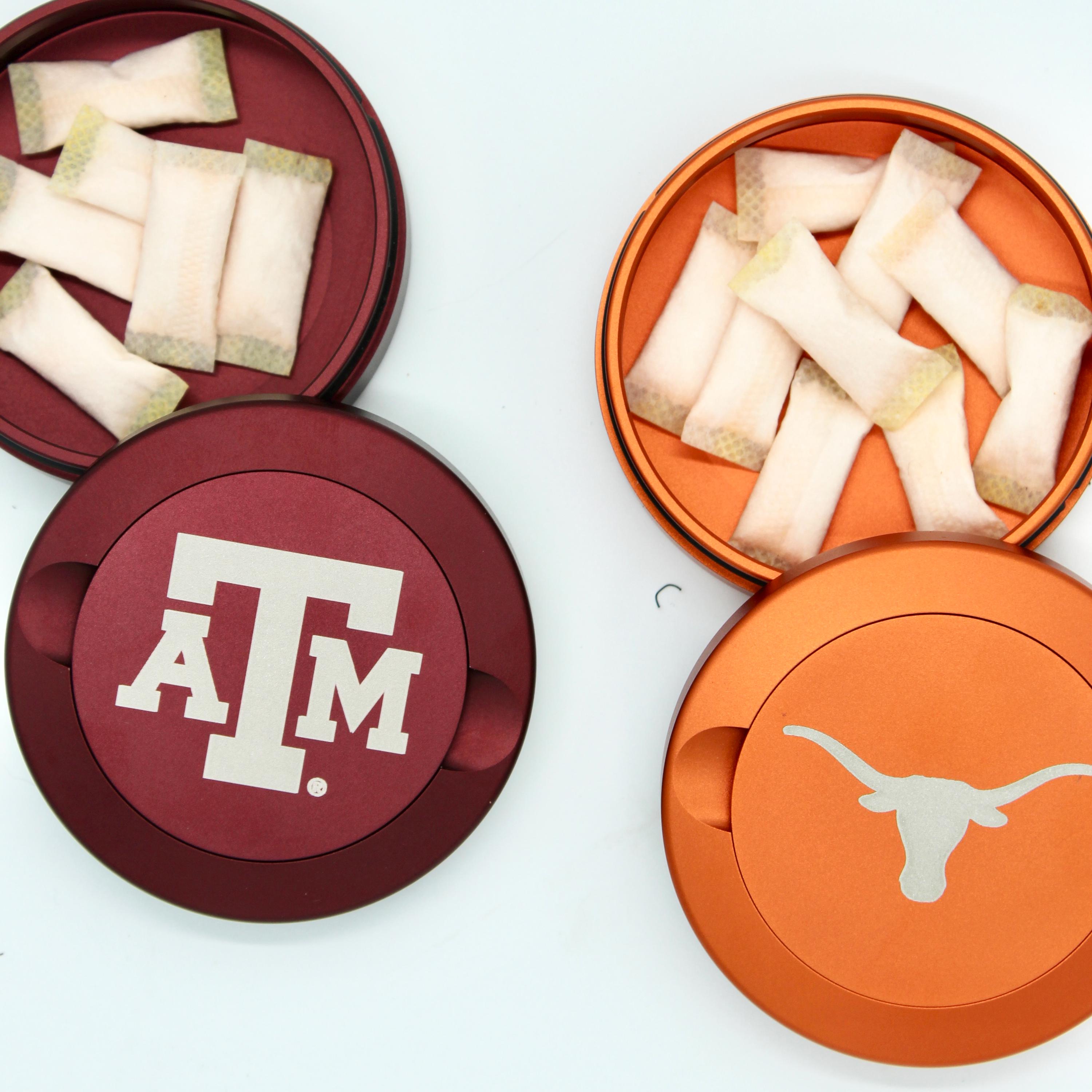 Officially Licensed Texas Longhorns Metal Nicotine Pouch Can | UT