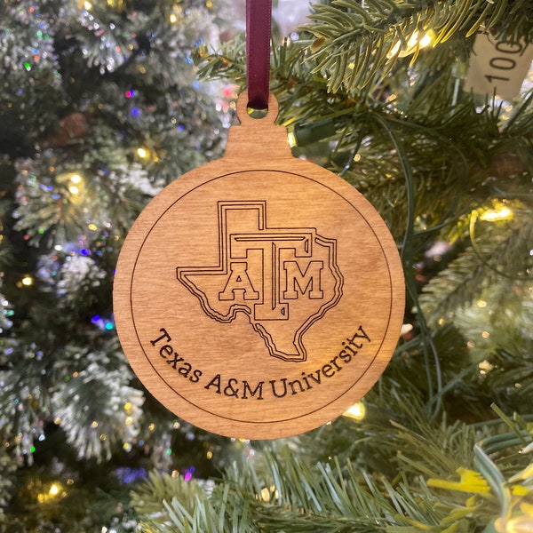 Texas A&m Aggie Christmas Ornament Etsy