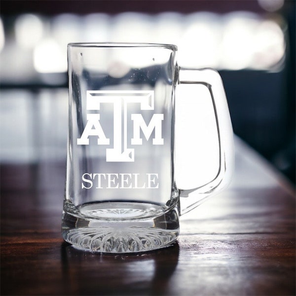 Custom 25oz College Beer Mugs| Any College, Any Names, Any Style| Guys 21st Birthday Gifts|Ring Dunk| College Graduation Gifts| SEC Gifts