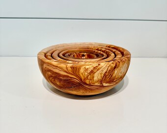 Stackable Olive Wood Bowl Set of 6pcs, Salad Bowl, Fruit Bowl,Dips Bowl Natural Wooden Bowls| Handmade Wooden Bowls| Housewarming Gifts