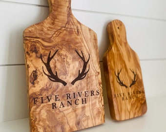 Käsebrett aus Olivenholz | Anpassbare Schneidebrett Set | 2er Set Olivenholz Schneidebretter Olivenholz Charcuterie Bretter | Hochzeitsgeschenk