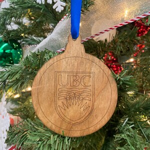 The University of British Columbia ornament| British Columbia ornament| UBC Christmas ornament| Custom college ornament| College ornaments