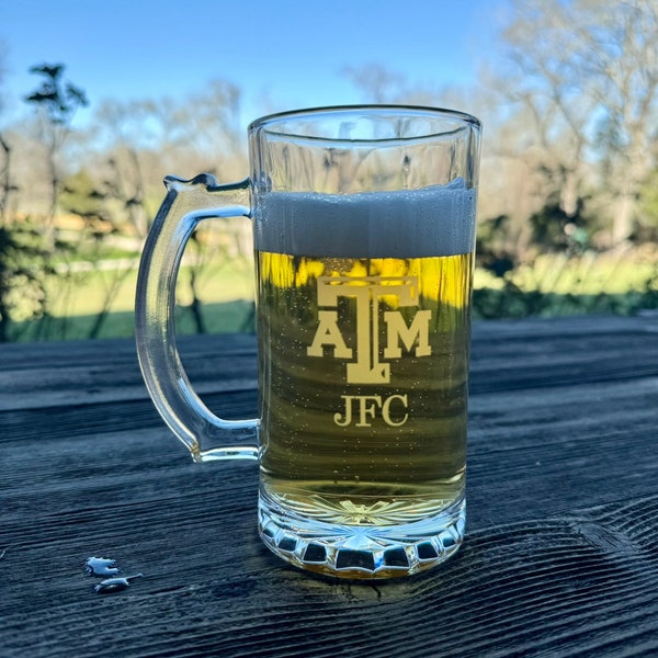 Custom 16oz College Beer Mugs| Any College, Any Names, Any Style| Guys 21st Birthday Gifts|Ring Dunk| College Graduation Gifts| SEC Gifts