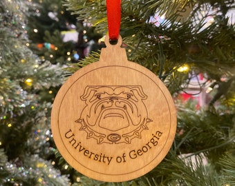 University of Georgia ornament| Georgia ornament| Georgia Bulldogs Christmas ornament| Custom college ornament| College Christmas ornaments