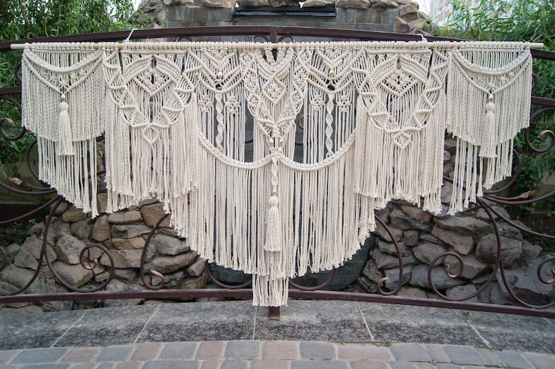 Large Layered Macrame Wall Hanging With Tassels Macrame Etsy