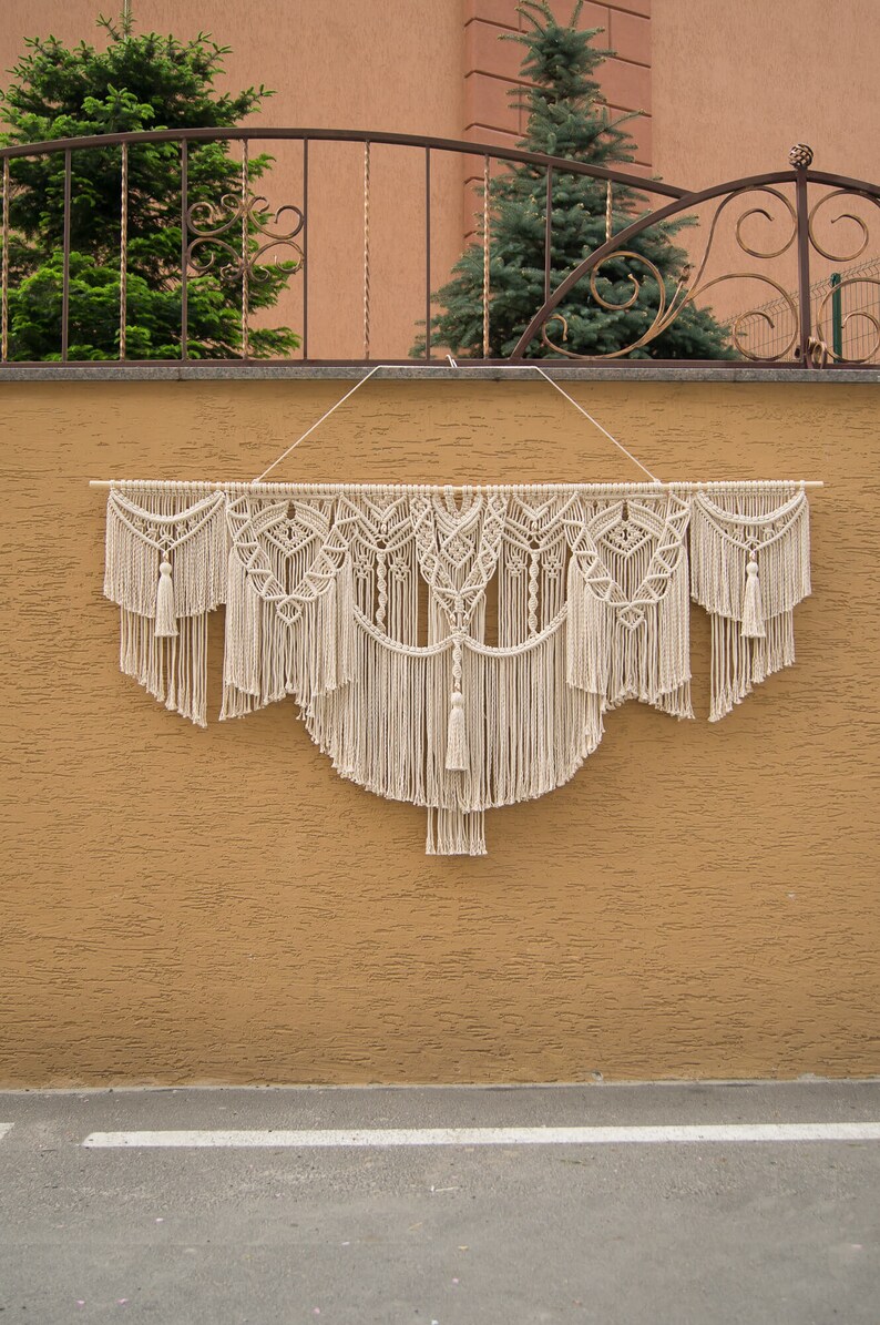 Large Layered Macrame Wall Hanging With Tassels Macrame Etsy