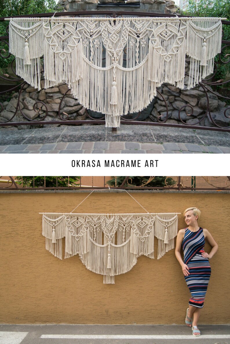 Large layered macrame wall hanging with tassels Macrame Etsy