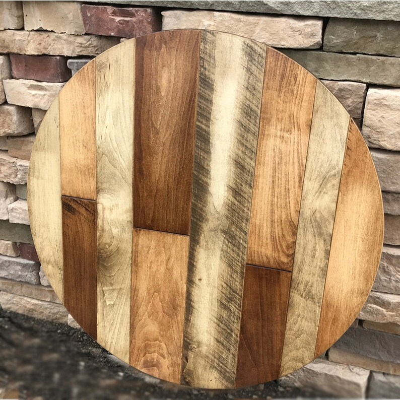 1 Round Table Top Maple Plank Table Top Rustic Wood Etsy
