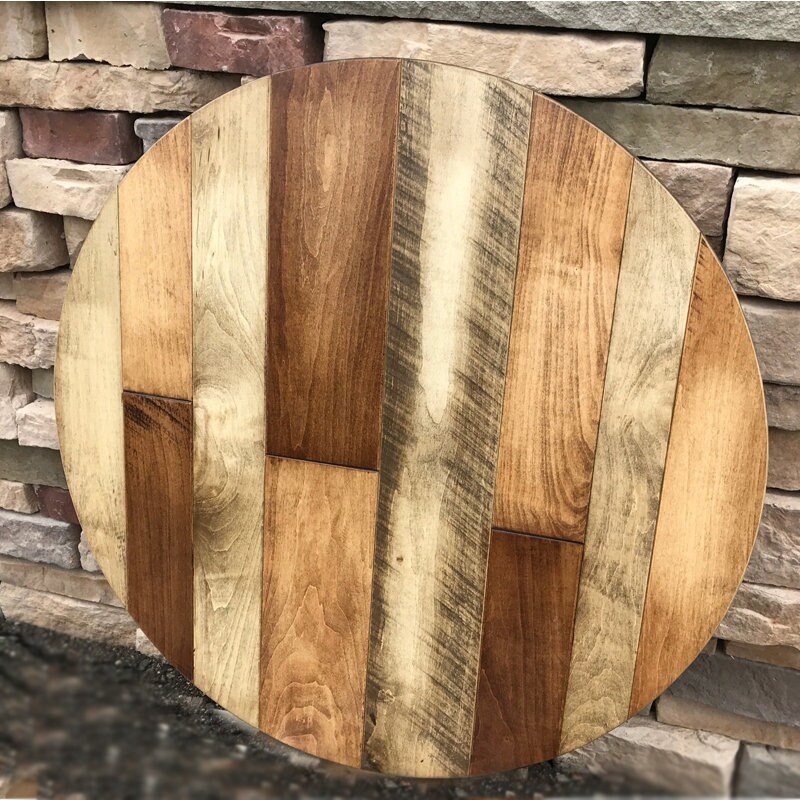 1 Round Table Top Maple Plank Table Top Rustic Wood Etsy