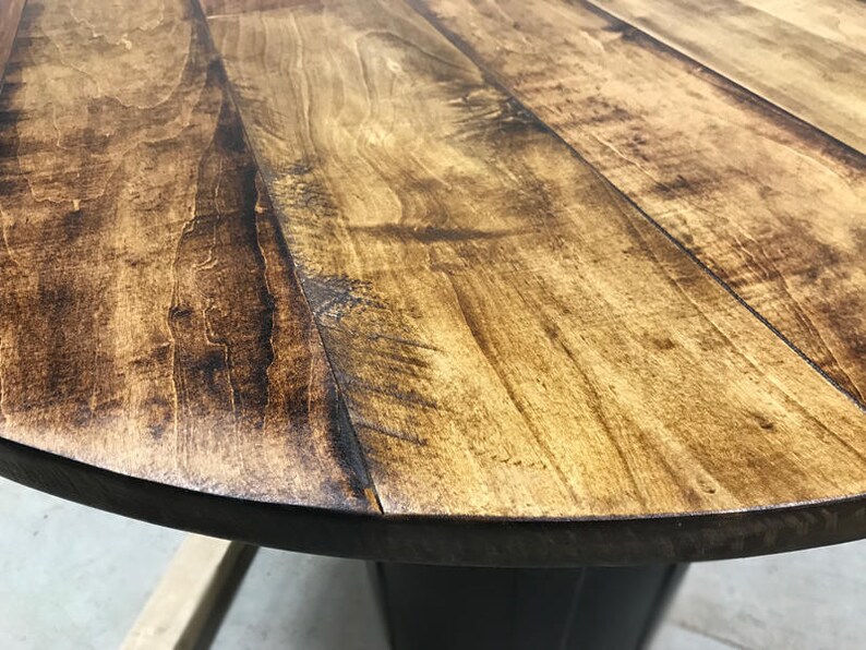 1 Round Table Top Maple Plank Table Top Rustic Wood Etsy Denmark