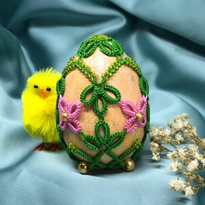 Easter egg for table decorations, Faberge egg, Unique Easter gift, Vintage Home spring decorations