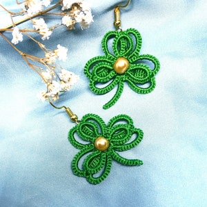 St. Patrick jewellery, Clover earrings, Irish gifts, Shamrock earrings, St Patricks day gift, Emerald earrings