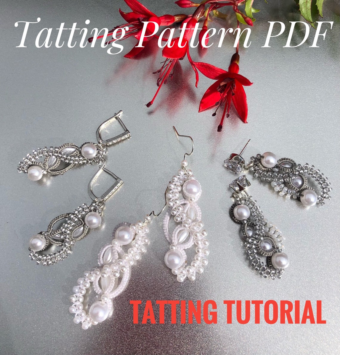 Tatting Tutorial Earrings for Beginners Tatting Pattern PDF Etsy