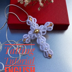 Tatting Tutorial Cross,Tatting Pattern, PDF Digital Tatting, Tutorial Frevolite  and Ankars
