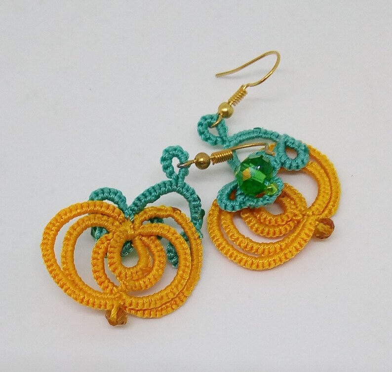 Halloween Earrings Happy Halloween jewelry Pumpkin Earrings Tatting Spooky Halloween party Halloween costume accessories jack o lantern gift