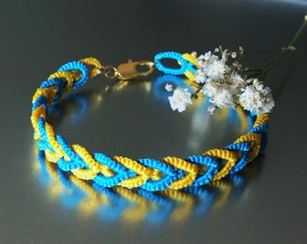 Unisex bracelet, Yellow and blue Bracelet for women and men, Flag of Ukraine, Stand with Ukraine