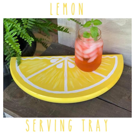 Lemon Decor Lemon Serving Tray Farmhouse Lemon Decor