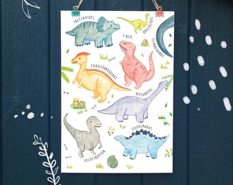 Dinosaurs A4 Poster Print | Snowtap