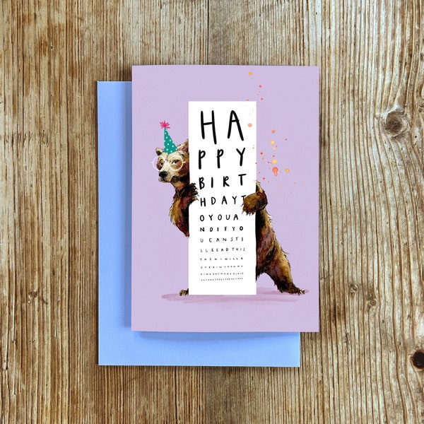 Funny Birthday Eye Test | A6 Greeting Card | Snowtap