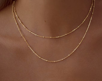Gold Bead Necklace - Etsy