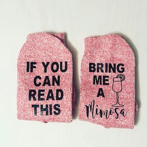 Bring Me A Mimosa socks, Funny Alcohol Socks, Gift for Mimosa Lovers, Gift for Her, Stocking Stuffer